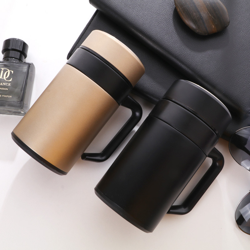 304 stainless steel thermos cup tea office Cup with handle tea leakage male and female business gifts custom LOGO