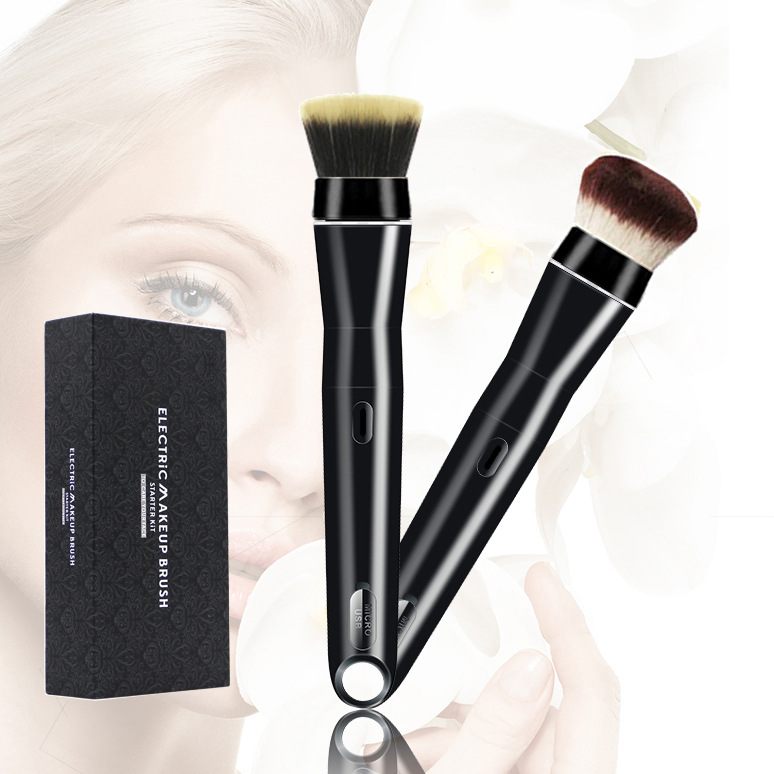 Cross-border hot sale electric makeup brush suit usb charging loose brush blush brush contour brush foundation brush light and thin