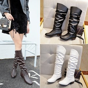 2018 Autumn and Winter New Korean Style Over-the-Knee Boots Pointed Thick Heel Warm Snow Boots Women's Boots Thin Leg Stretch Boots