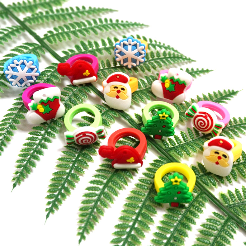 pvc children's cartoon ring South Korea Korean diy ring silicone ring Christmas Halloween Party Ring