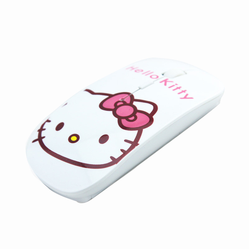Cute Girl's Printed Mouse Ultra-thin Mini Wireless Mouse Cartoon Jingle Cat hellokitty Doraemon
