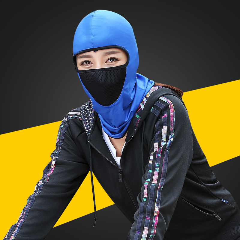 Spring and summer neck protection integrated sunscreen UV protection camouflage ice silk cap mesh breathable riding head cover