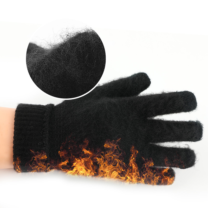 Winter Touch Screen Gloves Men's and Women's Wool Knitted Warm fleece-lined Thickened Driving Couple and Ride Student DZ32