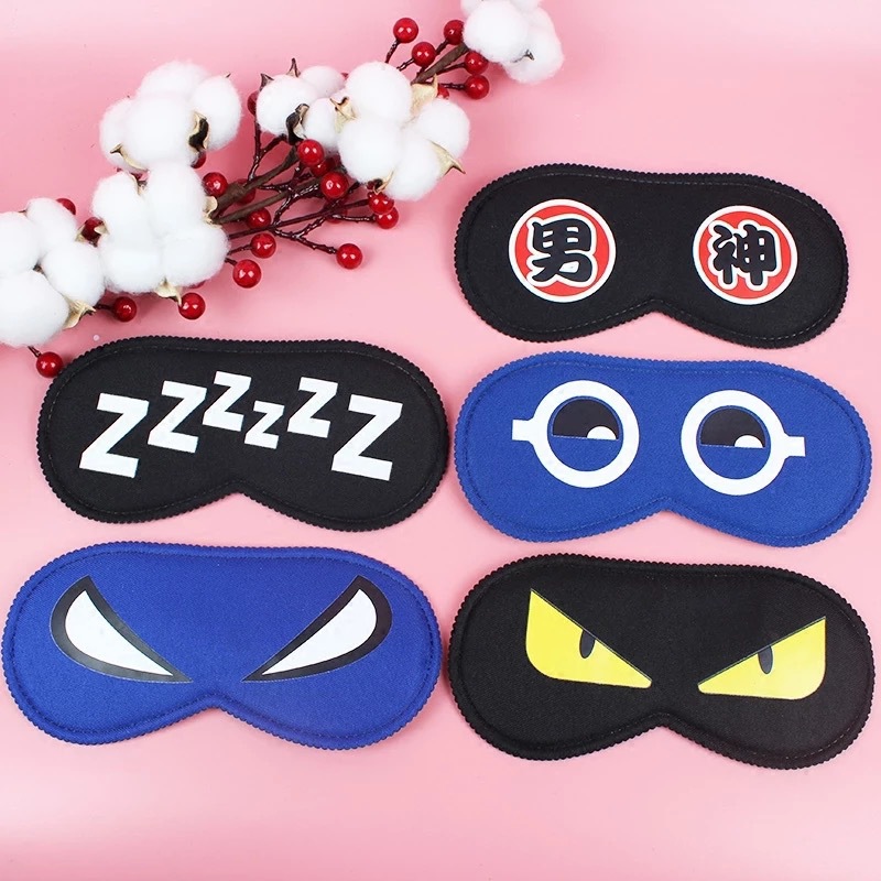Cartoon Cute Expression Eye Mask Funny Printing Shading Breathable Sleeping Animation Eye Mask Student Female Male Universal