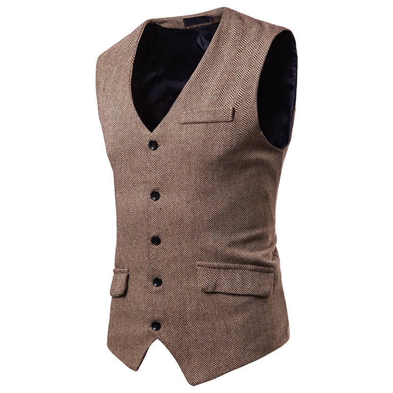 AliExpress cross-border e-commerce approved 2020 men's herringbone single-breasted vest men's suit vest M49