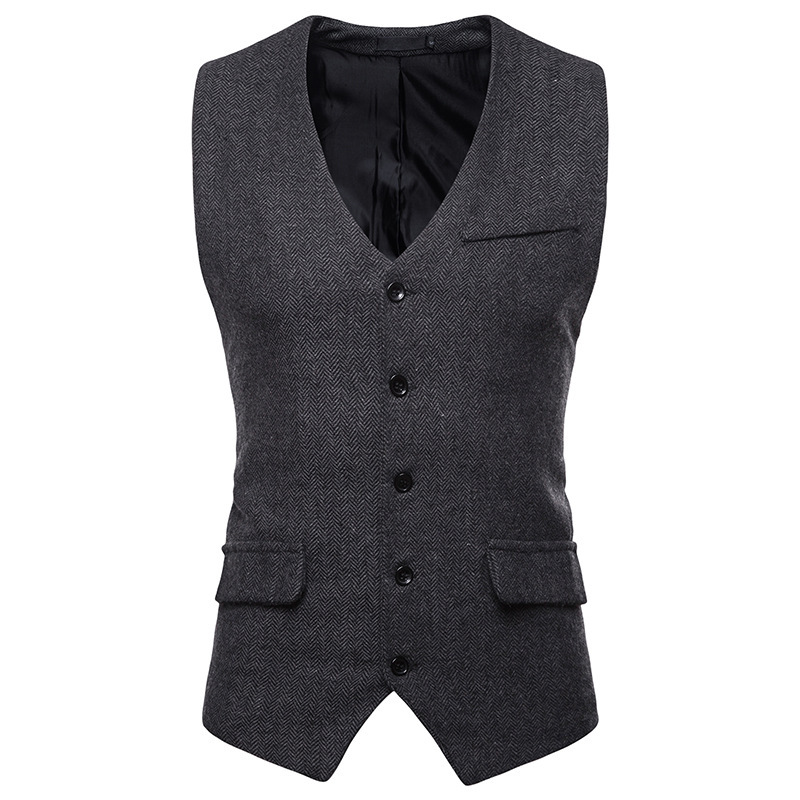 AliExpress cross-border e-commerce approved 2020 men's herringbone single-breasted vest men's suit vest M49