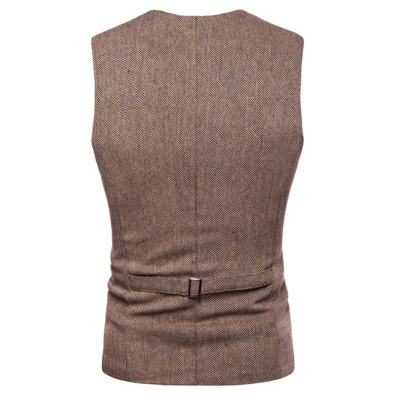 AliExpress cross-border e-commerce approved 2020 men's herringbone single-breasted vest men's suit vest M49