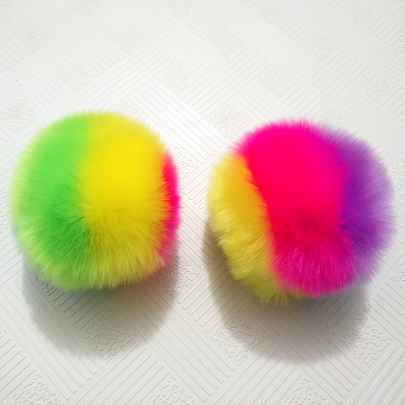 6cm colorful strip imitation fur ball DIY bag clothing accessories artificial fur ball spot wholesale
