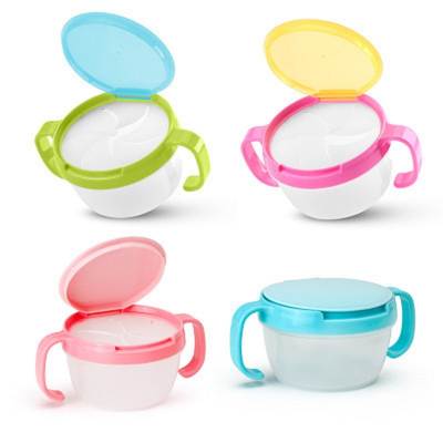 Japanese and Korean Children's Anti-Spill Bowl Baby Food Supplementary Box Double Handle Baby Snack Small Jar Safety Baffle Children's Snack Bowl