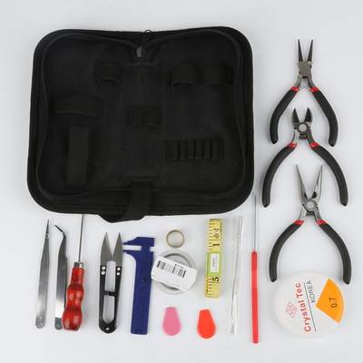 Handmade DIY tool multi-function pointed nose diagonal pliers multi-pliers bag measuring plate tool set