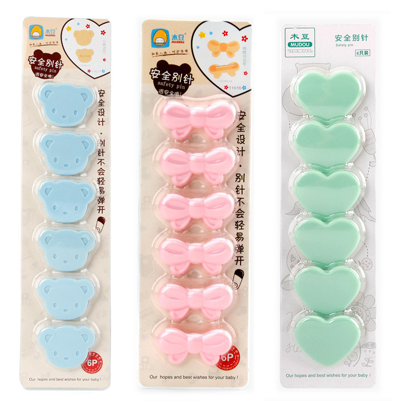 Japanese Children's Safety Pin Cute Bear/Love/Butterfly Baby's Slip Towel Anti-rebound Large Pin
