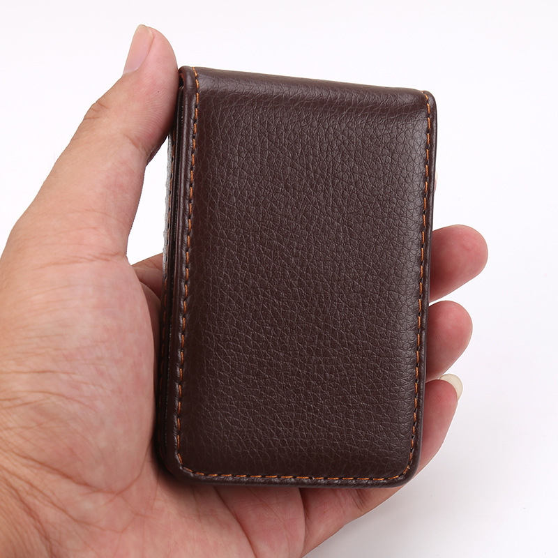 Leather Vertical Style Magnetic Suction Business Card Bag Card Holder Business Gift Business Card Holder Company Card Case Card Holder