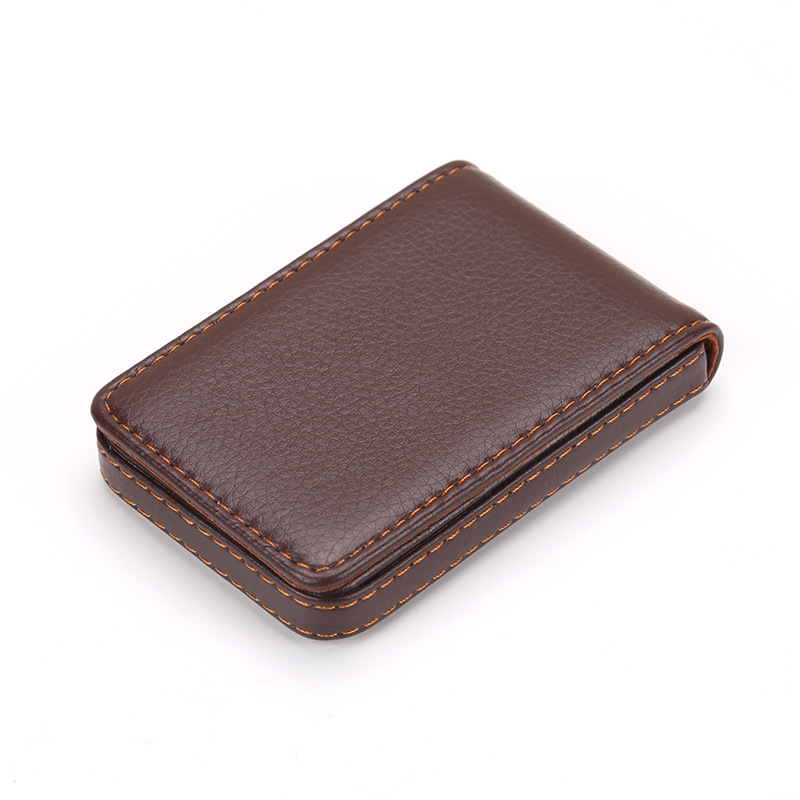 Leather Vertical Style Magnetic Suction Business Card Bag Card Holder Business Gift Business Card Holder Company Card Case Card Holder
