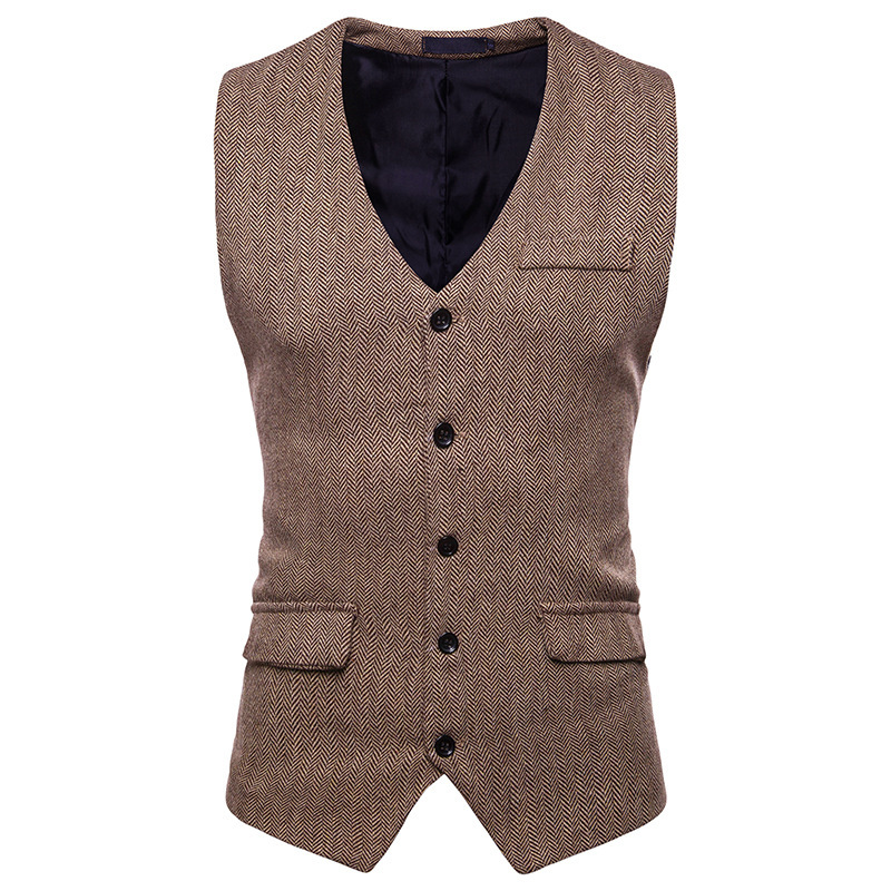 AliExpress cross-border e-commerce approved 2020 men's herringbone single-breasted vest men's suit vest M49