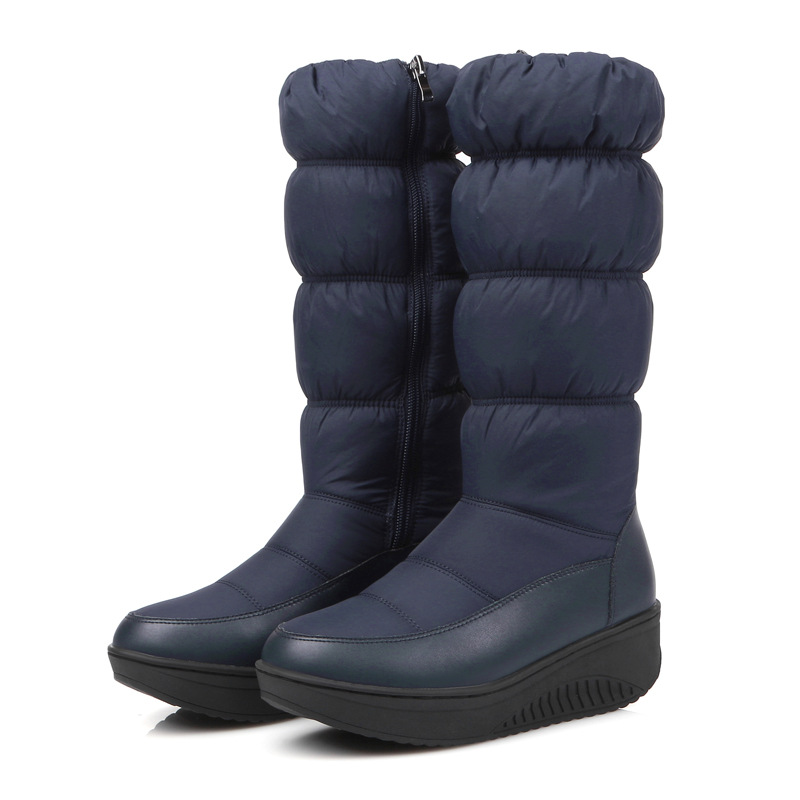 Wholesale new side zipper high down boots thick fur snow boots slope casual boots 35-44 foreign trade women's boots