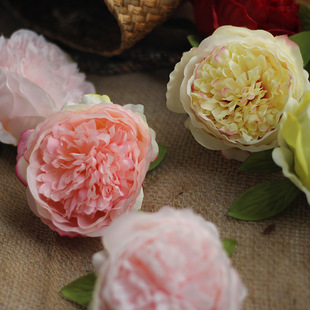 Artificial Peony Flower Head Wedding Arch Decoration Flower Artificial Peony Flower Fake Flower Window Background Decoration Flower Art