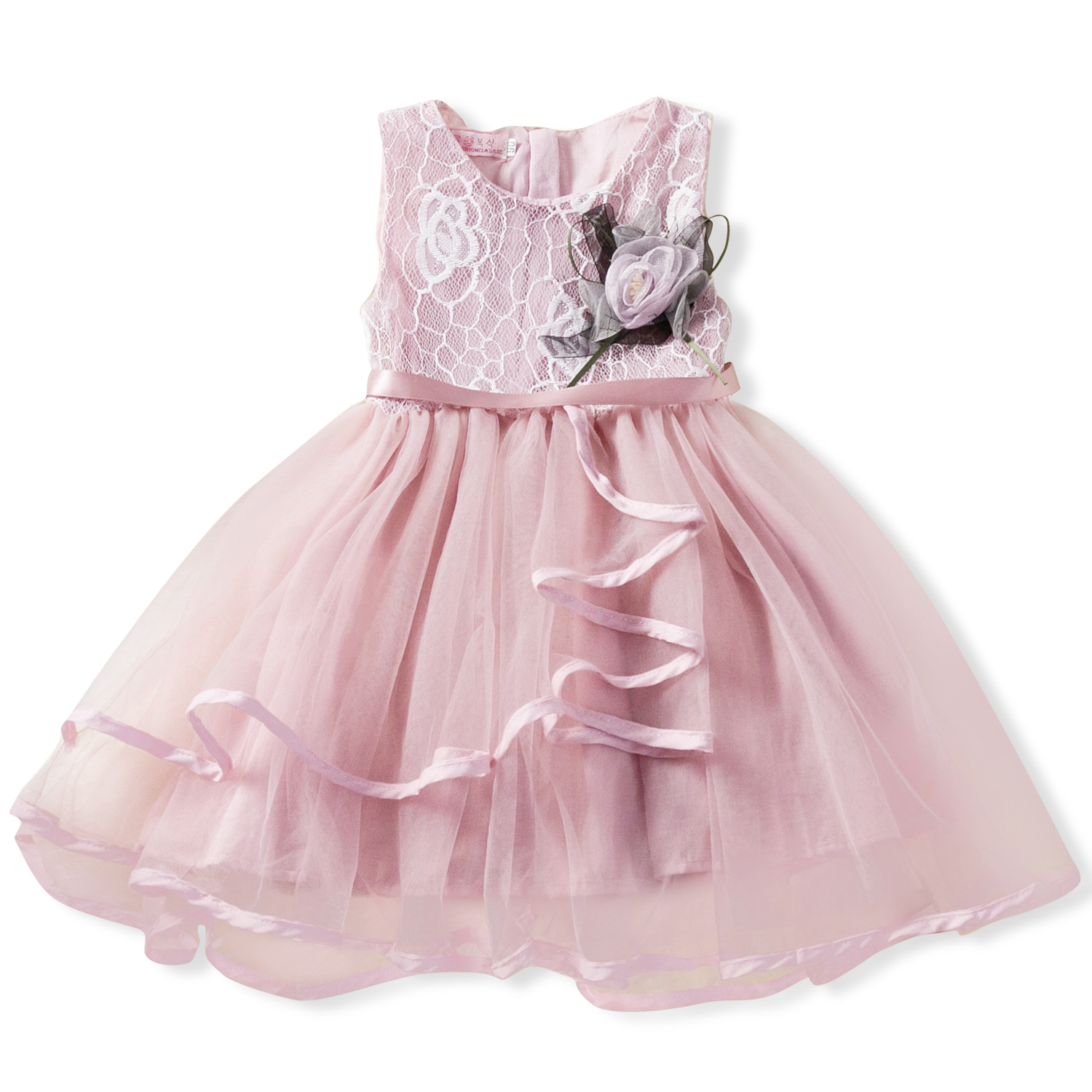 AliExpress New Girls' Dress Children's White Soft Vessel Dress Baby's Lace Tutu Dress Lined Children's Dress