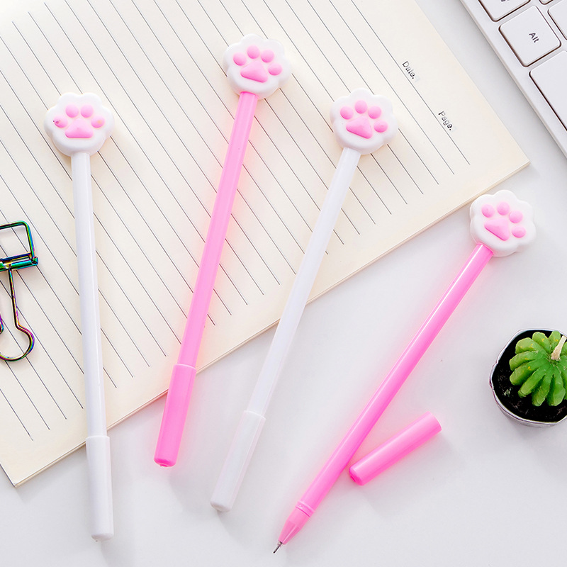 Super cute big cat paw cute cartoon gel pen black 0.5mm water pen student stationery learning supplies manufacturers