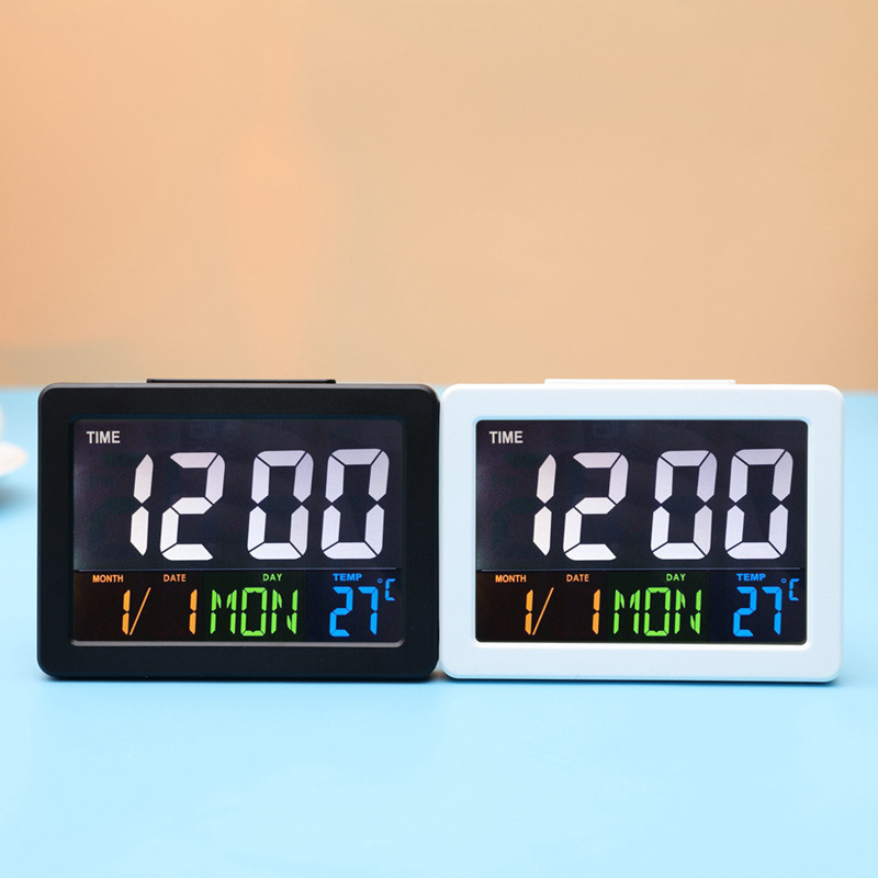 Color large screen LCD electronic clock table clock with temperature alarm clock student alarm clock G2000 display