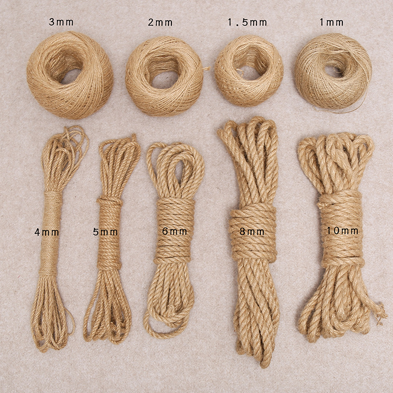 Colorful hemp rope diy decoration retro hand woven jute rope small roll wholesale photo wall tag complete