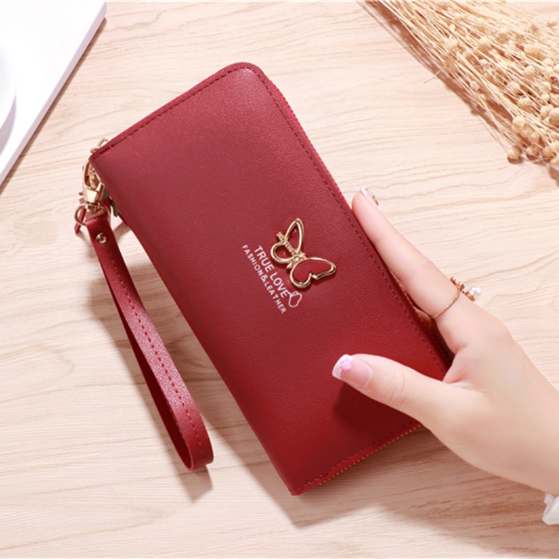 Women's Wallet Cute New Korean Style Student Wallet Long PU Leather Zipper Style Soft Face Wallet