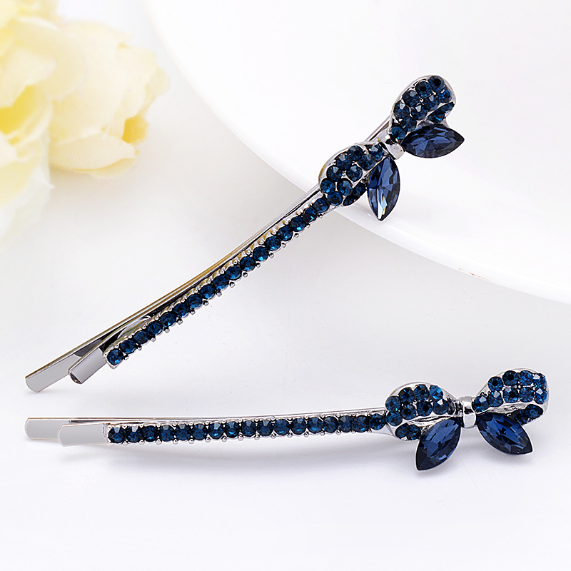 Yisiya new retro diamond flower word clip Korean Style Butterfly rhinestone side clip clip headdress wholesale