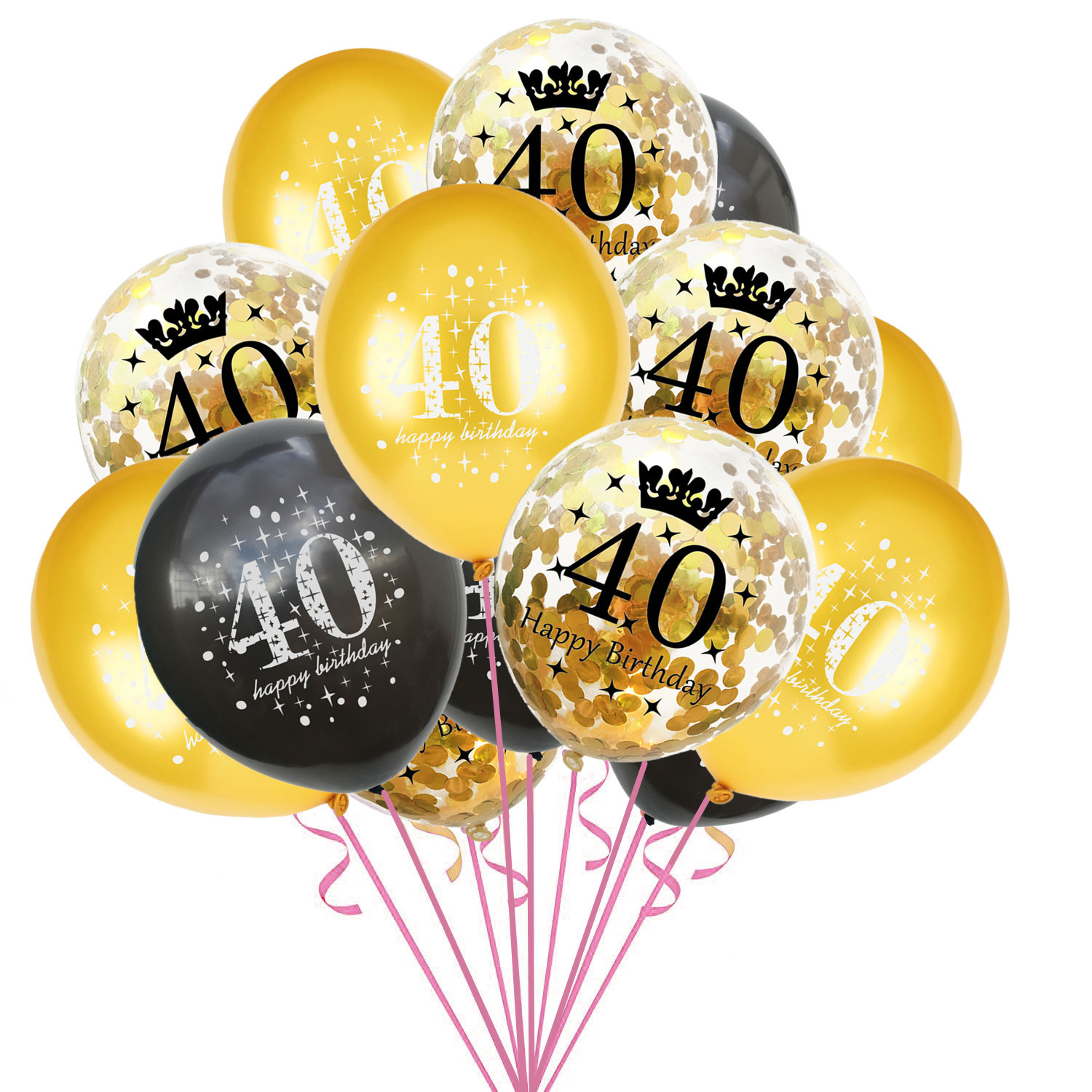 Amazon 16 18 30 40 50 60 years old balloon confetti set combination adult birthday party decoration