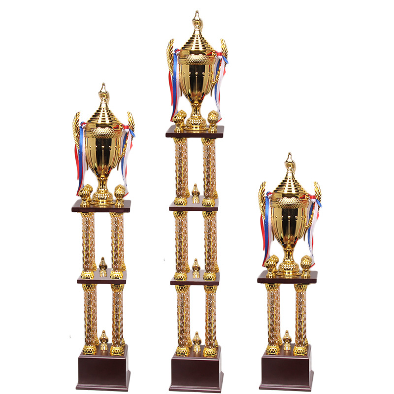 Multi-layer four-column trophy wholesale creative high-grade international large-scale Trophy competition Enterprise Annual meeting Trophy