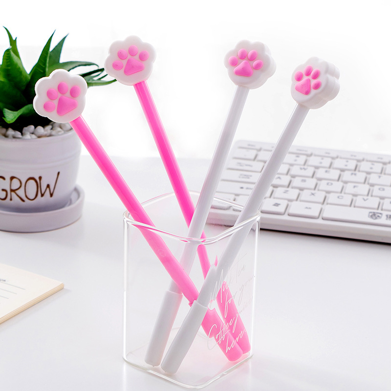 Super cute big cat paw cute cartoon gel pen black 0.5mm water pen student stationery learning supplies manufacturers