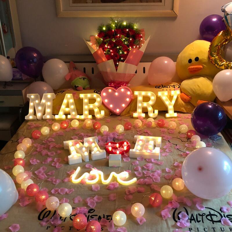 Factory supply led letter lights modeling lights neon lights Tanabata trunk romantic proposal ins lights decoration