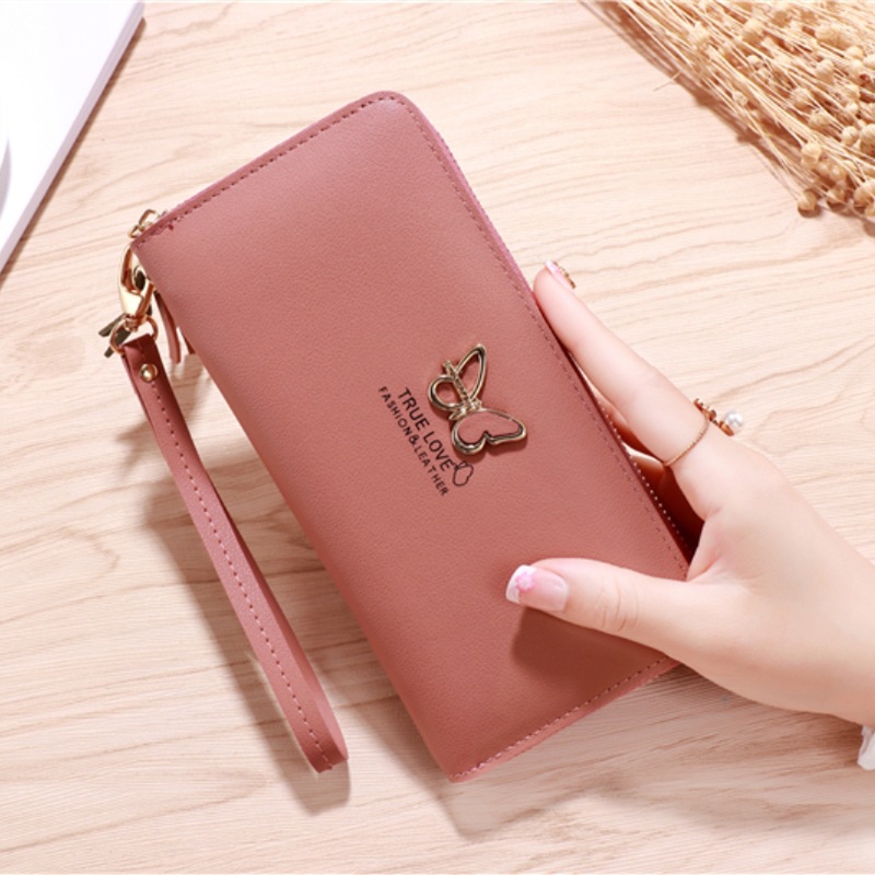 Women's Wallet Cute New Korean Style Student Wallet Long PU Leather Zipper Style Soft Face Wallet
