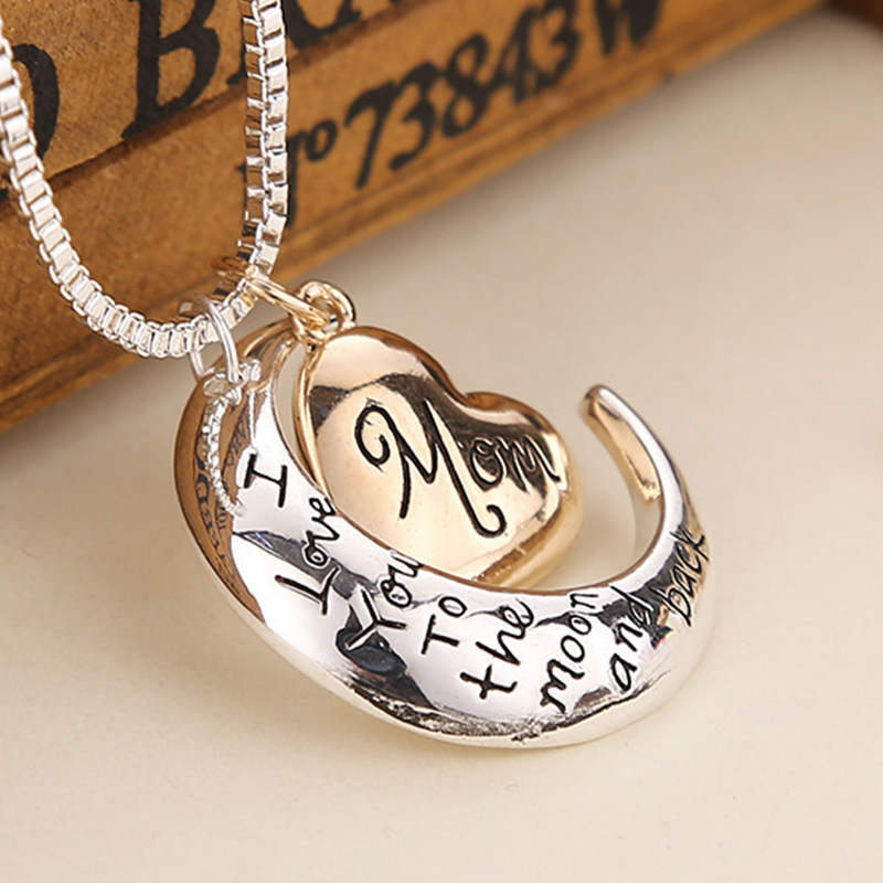 European and American popular Mother's Day necklace love pendant I love you mom sweater chain necklace cross-border hot sale