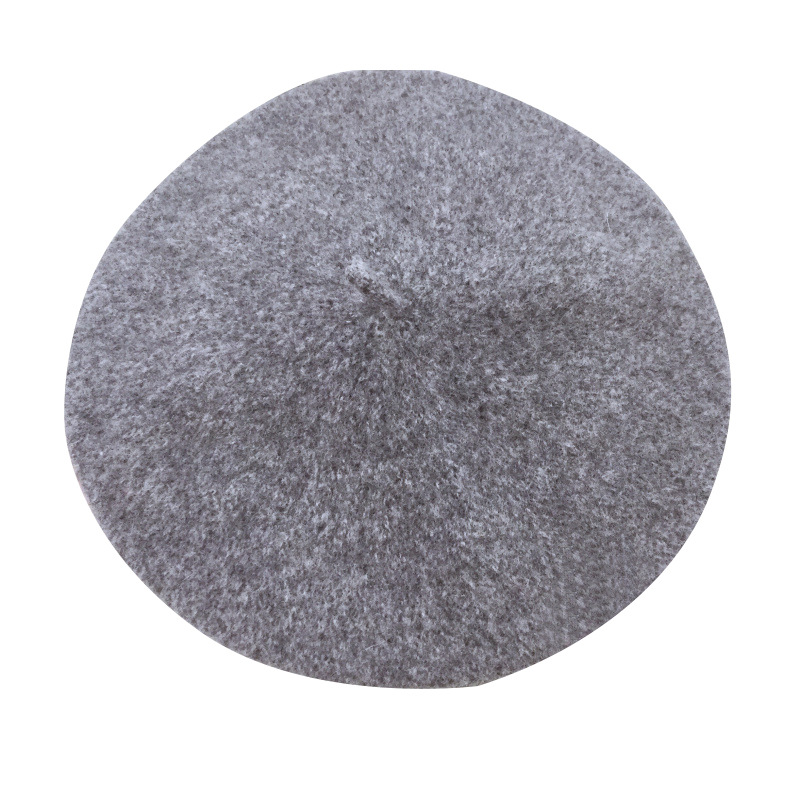 Japanese and Korean Style Children's Hat Monochrome Wool Woolen Painter's Hat Girls Woolen Girls' Beret