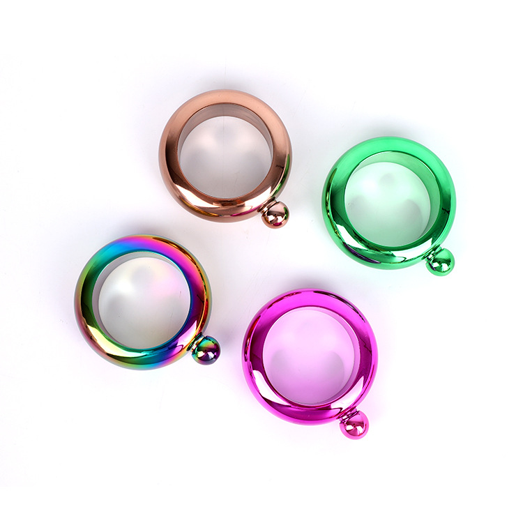 New bracelet hip flask funnel rose gold 304 stainless steel round bracelet wholesale Amazon supply
