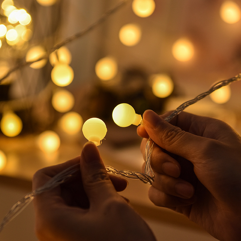 Outdoor camping ball light string LED color light string Christmas holiday lighting decoration small color light LED ball light Wholesale