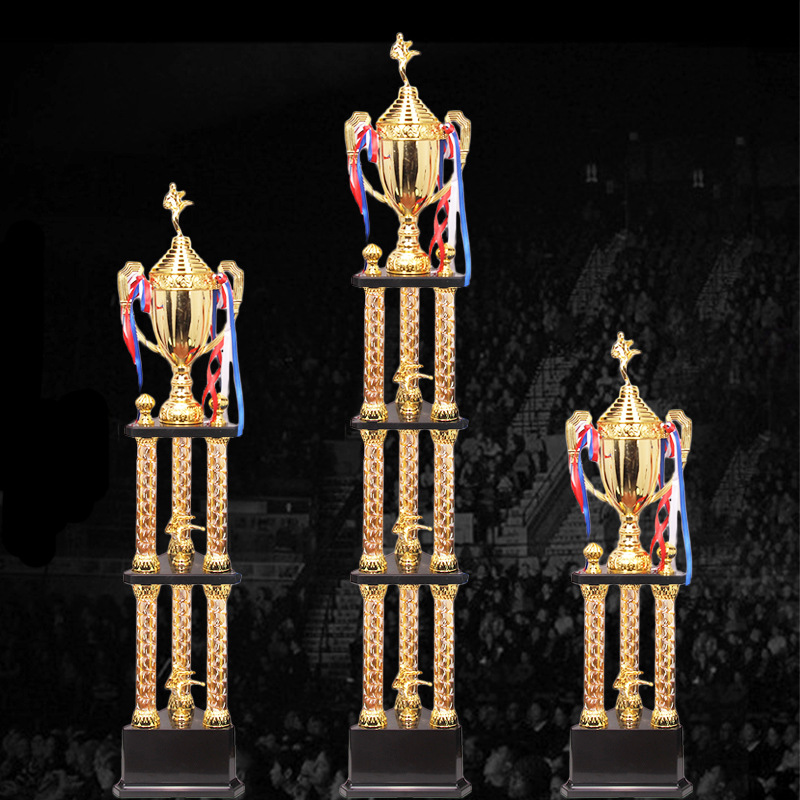 Multi-layer four-column trophy wholesale creative high-grade international large-scale Trophy competition Enterprise Annual meeting Trophy