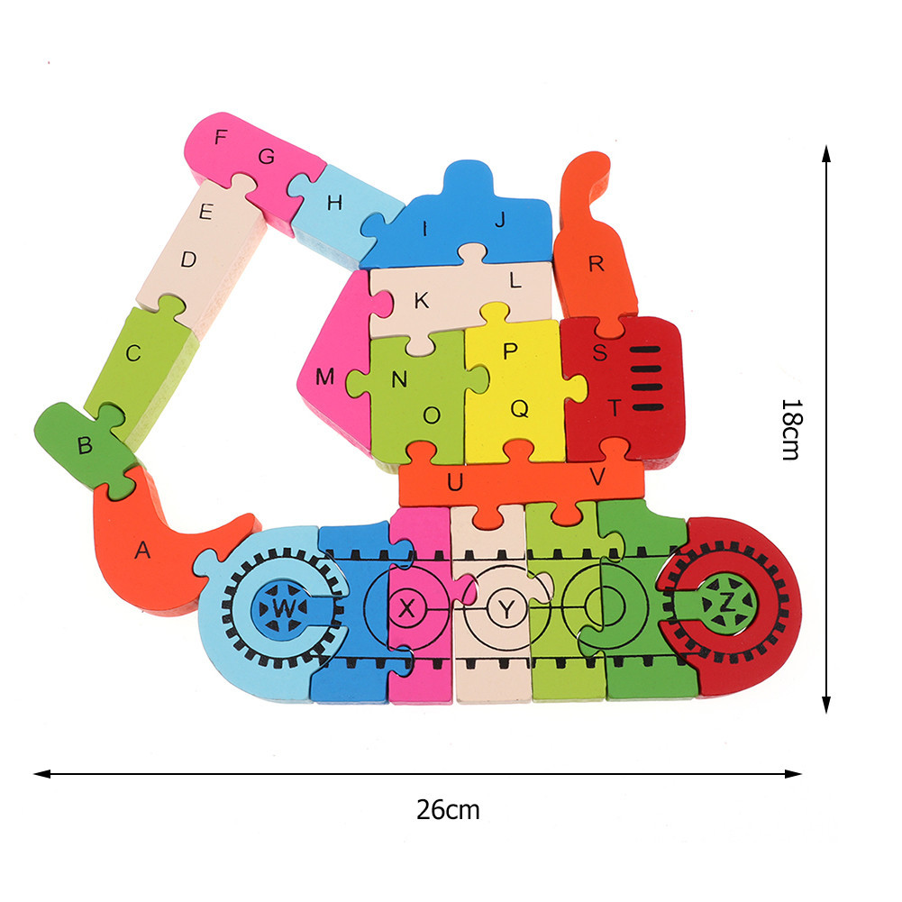 Children's puzzle toys wooden building blocks toys 26 English alphanumeric Enlightenment 70 spot