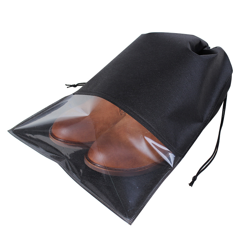 Spot transparent non-woven drawstring pocket slippers sandals bag men's shoes sports shoes toy dustproof packaging bag