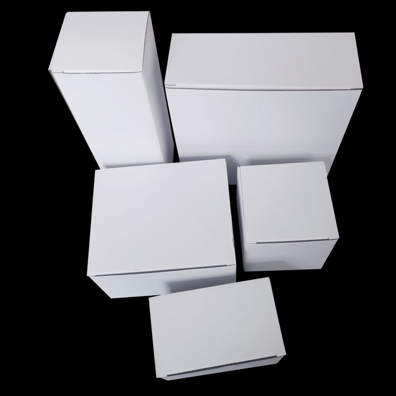 Factory Direct Supply in stock packaging corrugated carton 16cm rectangular white box wholesale white packaging flat white box