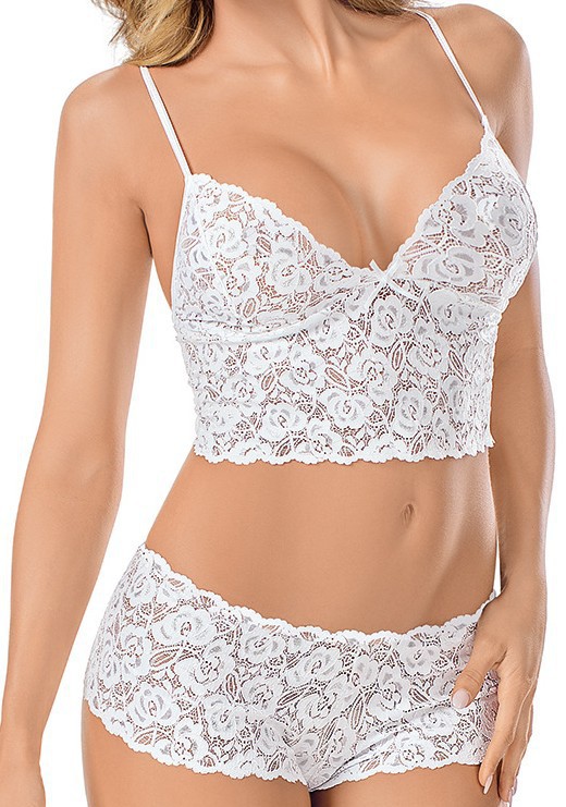 European and American Explosions Sexy Lace Sexy Underwear Transparent Sling Three-point Wrap Chest Lace Underwear Panties Set