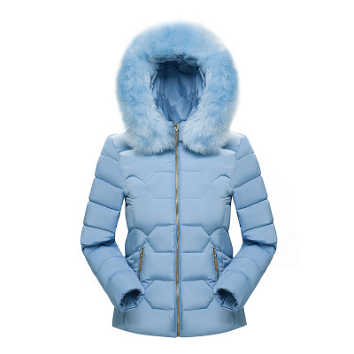 Cross-border cotton-padded coat women's 2022 autumn and winter New Korean version of large size wool collar short cotton-padded coat women's cotton-padded jacket coat