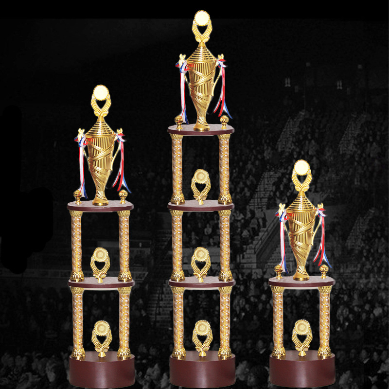 Multi-layer four-column trophy wholesale creative high-grade international large-scale Trophy competition Enterprise Annual meeting Trophy