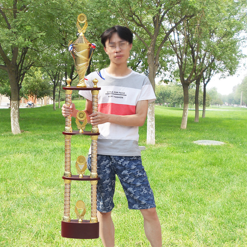 Multi-layer four-column trophy wholesale creative high-grade international large-scale Trophy competition Enterprise Annual meeting Trophy