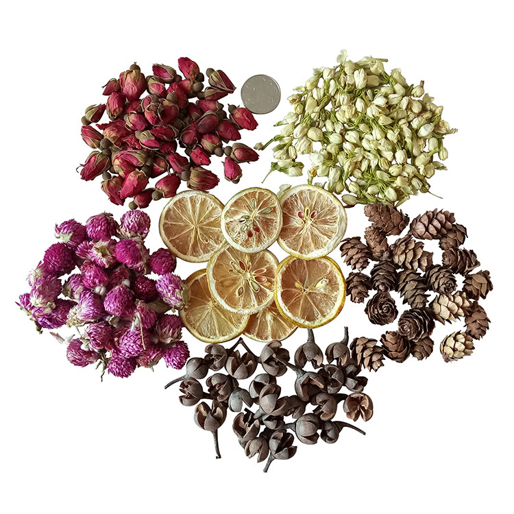 Dried flower diy decorative aromatherapy candle aromatherapy handmade material package soy wax dried flower natural lemon slices rose flower