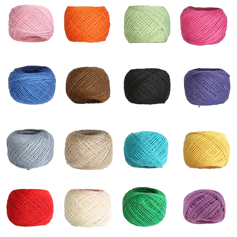 Color hemp rope 1.5-2mm DIY handmade retro style photo clip juute rope 25 m/50 m/100 m
