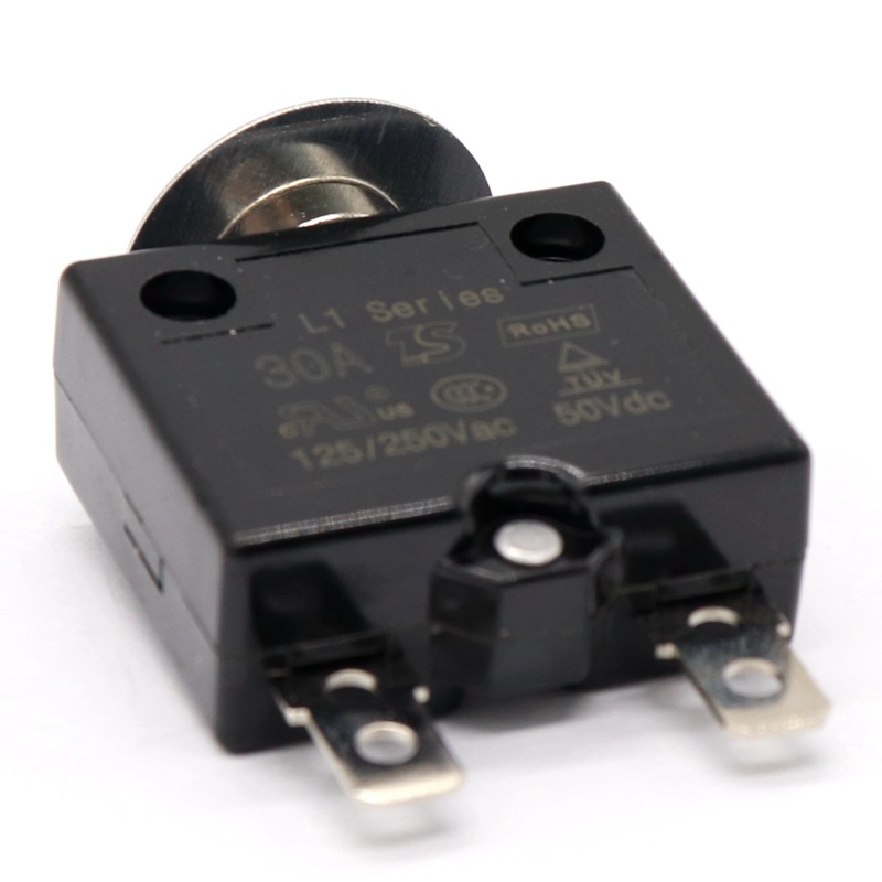 Push button type circuit breaker 50Vdc overload protector 5-30A manual reset thermal break protection Motor Protection