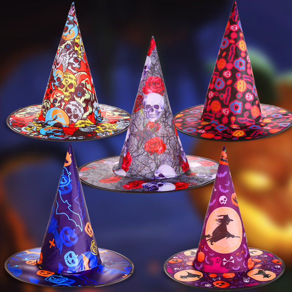 Halloween hat masquerade props bar decoration dressing supplies ghost hat pumpkin witch hat wizard hat
