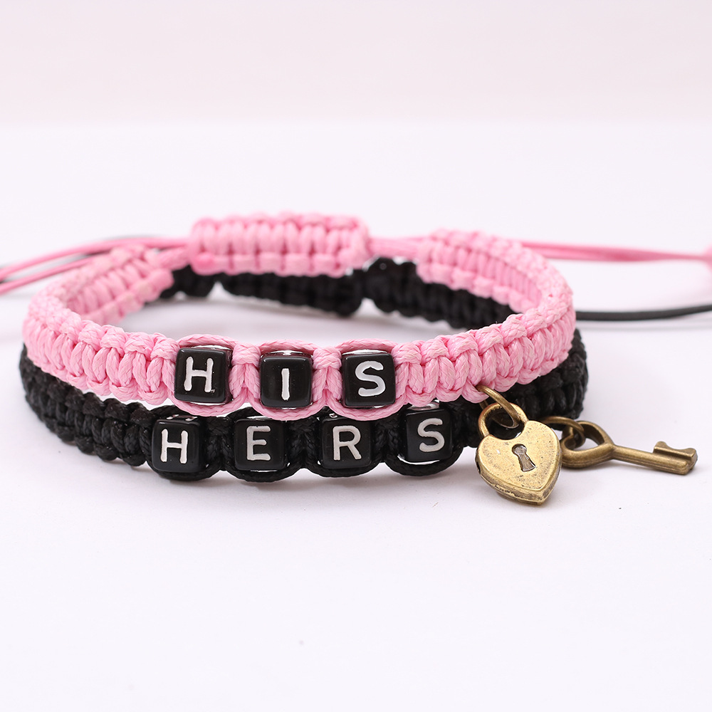 his-hers-couple-bracelets-lock-core-key-pendant-woven-lanyard-bracelets-fashion-jewelry-accessories-cross-border-supplies his-hers-couple-bracelets-lock-core-key-pendant-woven-lanyard-bracelets-fashion-jewelry-accessories-cross-border-supplies