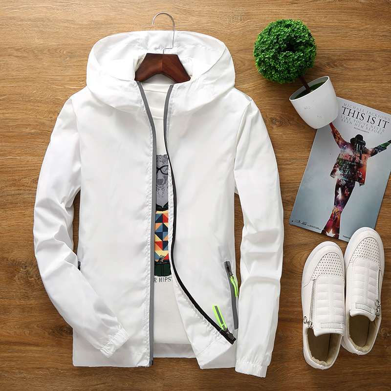 [Factory Direct Supply] Spring and Autumn Coat Reflective Zipper Men's Large Size Jacket Windbreaker to Print logo