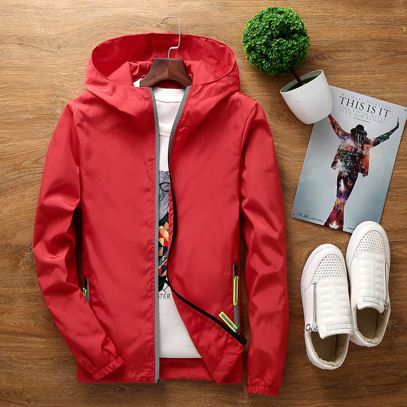 [Factory Direct Supply] Spring and Autumn Coat Reflective Zipper Men's Large Size Jacket Windbreaker to Print logo